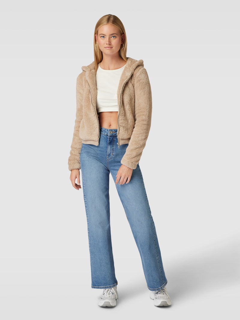 Sweatjacke aus Teddyfell in sand
