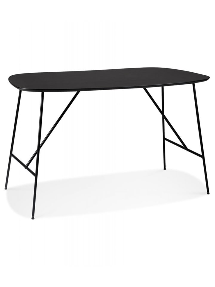 KADIMA DESIGN Schreibtisch FIONA Schwarz Eiche | Bürotisch mit Metallgestell in Schwarz günstig kaufen onesize