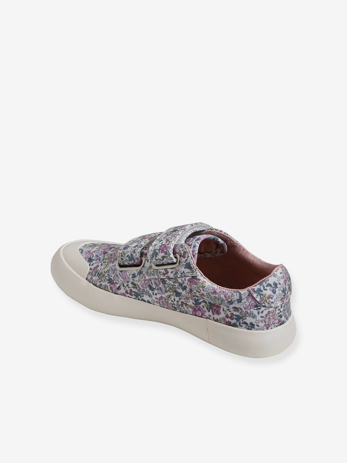 Baskets scratchées fille en toile aop fleuri
