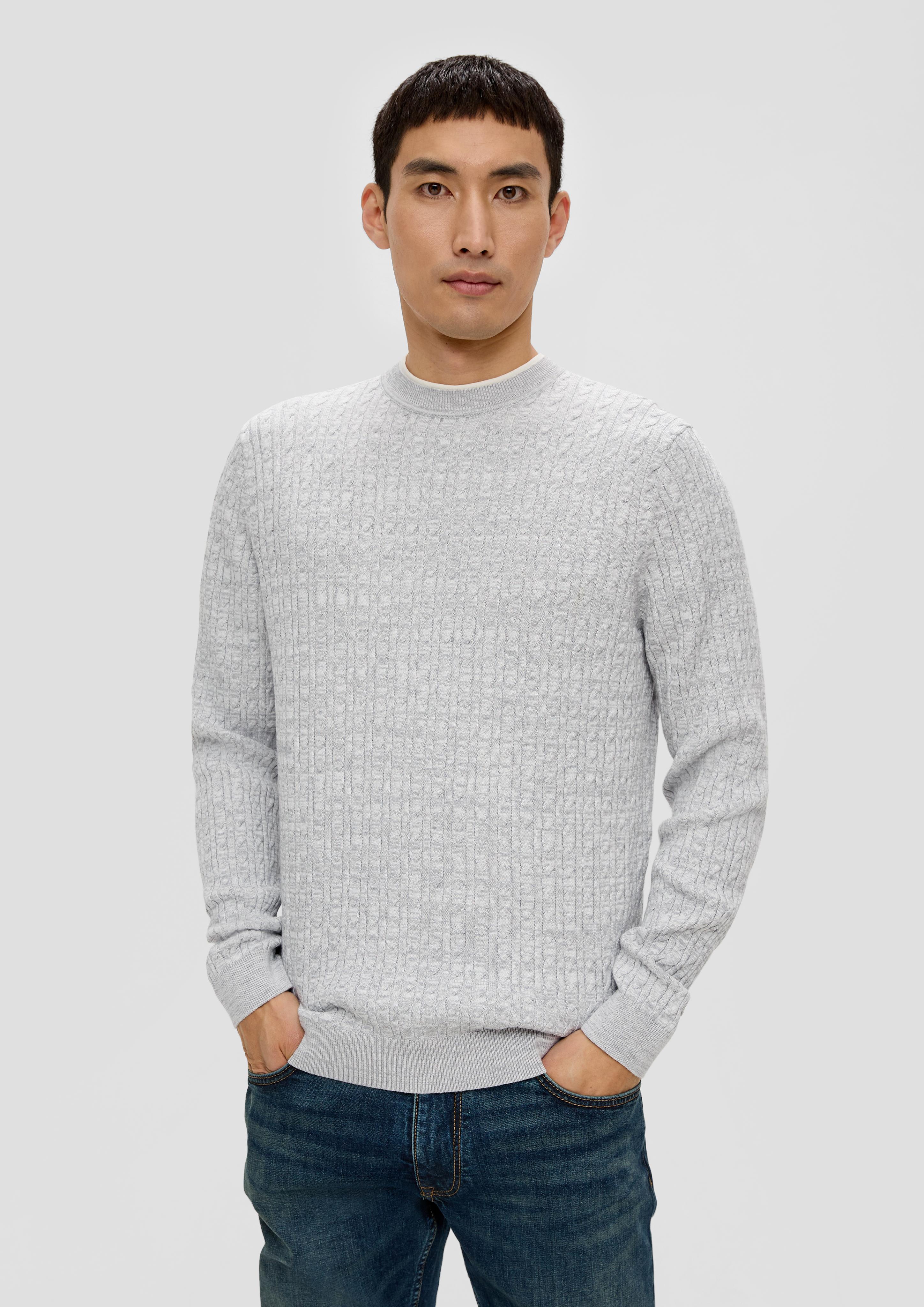 Strickpullover mit Zopfmuster  2137431-90X1