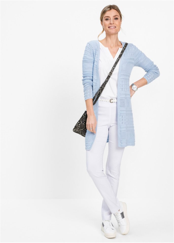 Strickjacke mit Leinenanteil