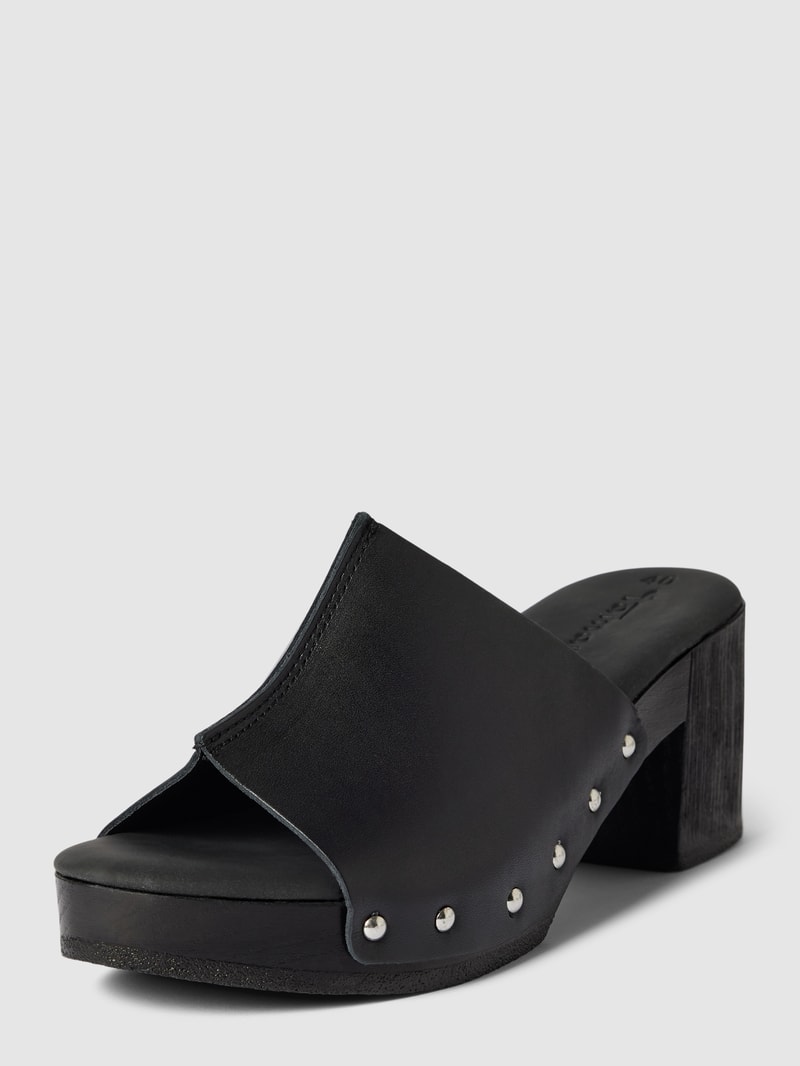 Sandaletten mit hohem Absatz Modell 'Clog' in schwarz