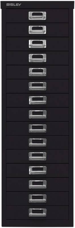 Bisley Schubladenschrank 15 Schübe Schwarz 279 x 380 x 860 mm