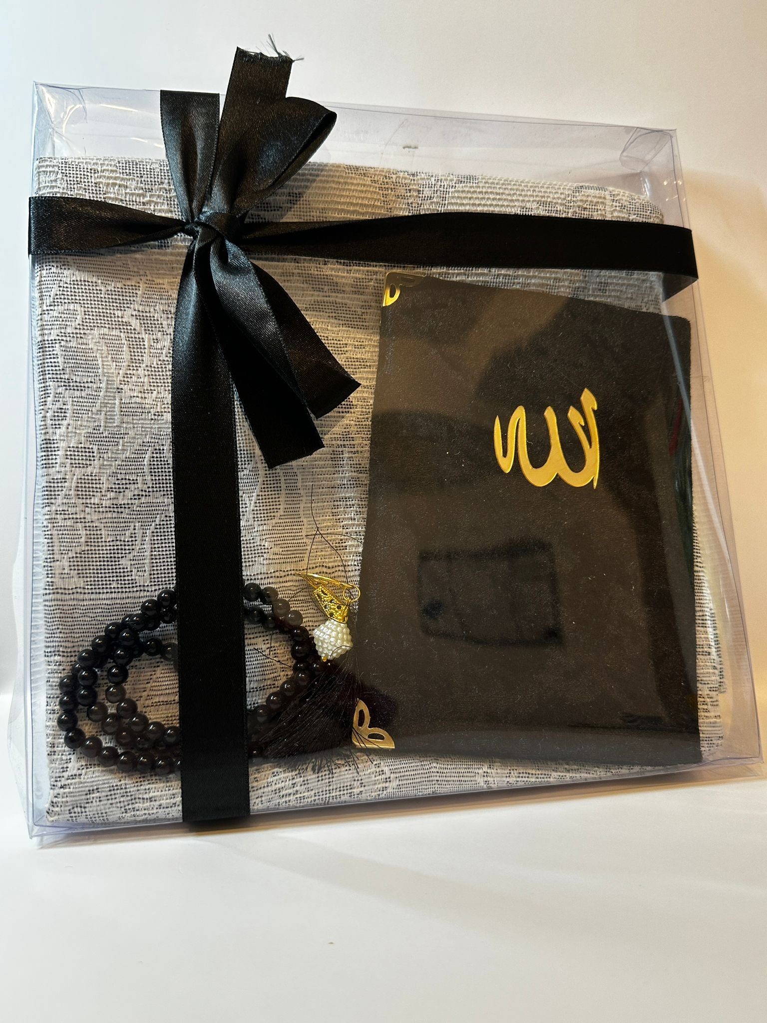 Läufer Geschenkset 3 tlg. Gebetsteppich + 99 Perlen Gebetskette + Koran Juz, Aymasal