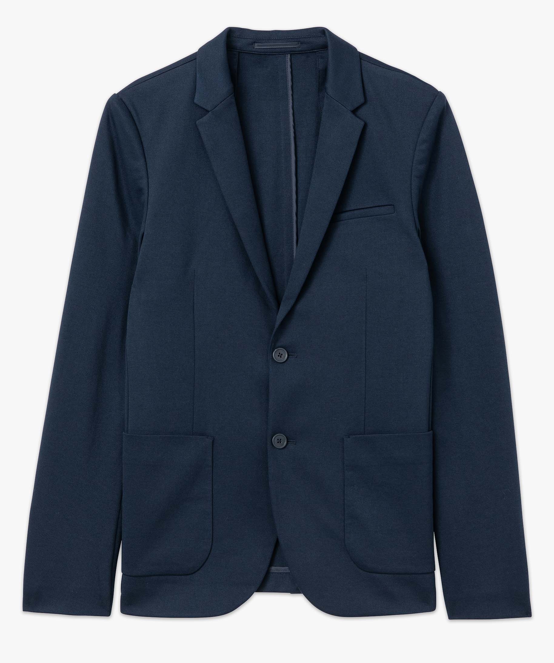 Veste de costume homme en matière stretch bleu fonce | GEMO