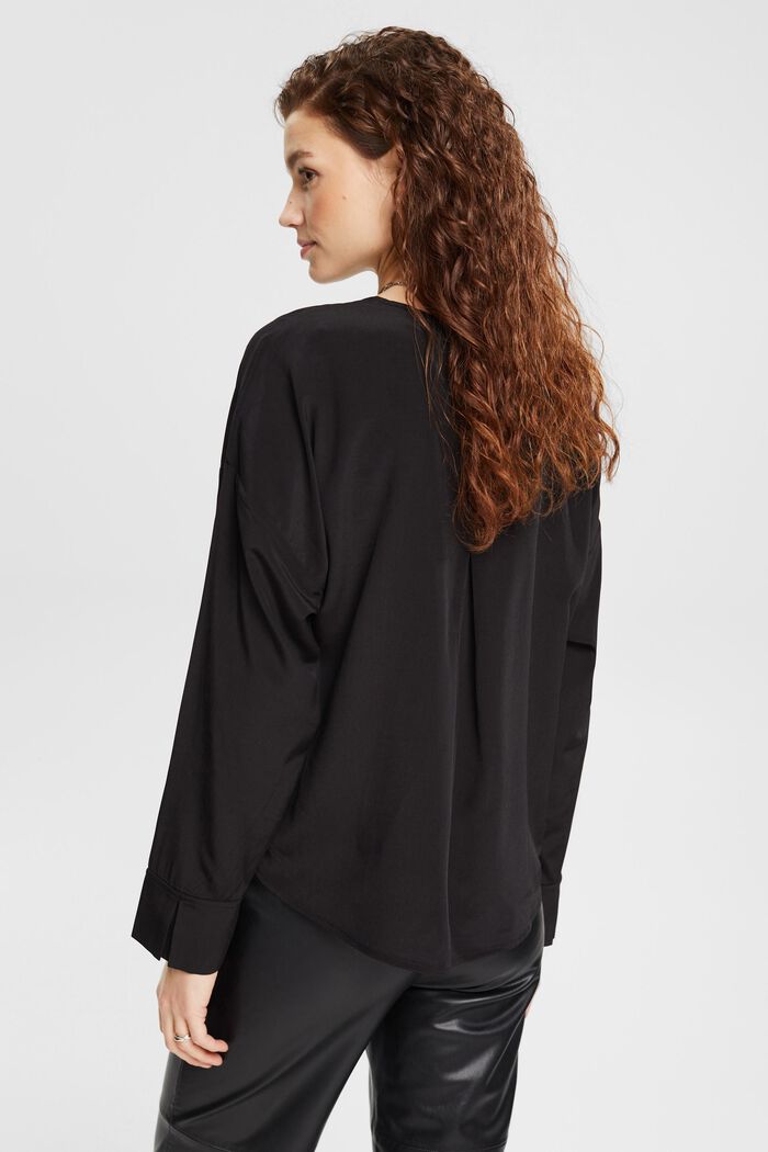 Bluse mit geschlitztem Ausschnitt, LENZING™ ECOVERO™