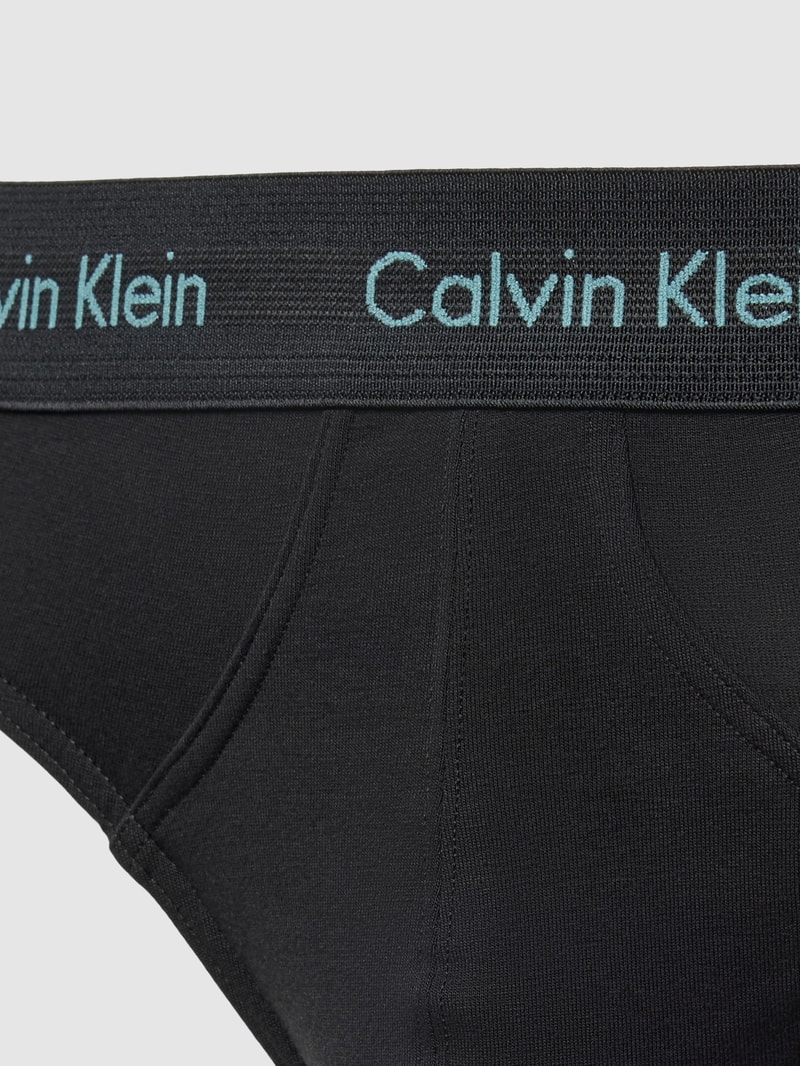 Slip mit elastischem Logo-Bund im 3er-Pack Modell 'HIP BRIEF 3PK' in schwarz