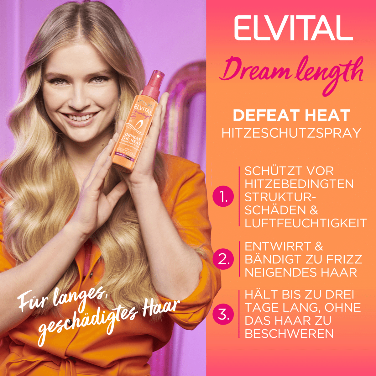 Hitzeschutzspray Dream Length, langes & glattes Haar, 150 ml
