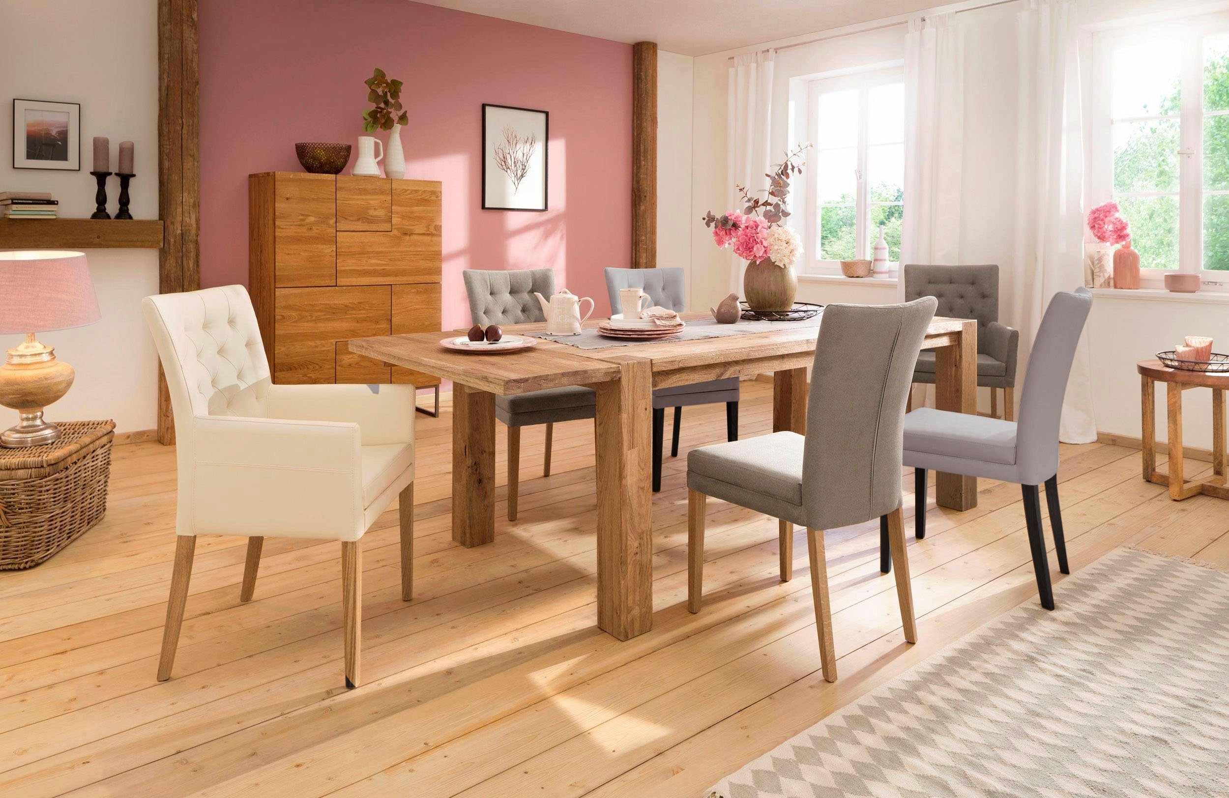 Home affaire 4-Fußstuhl Colorado (Set, 2 St), Beine aus Buche, wengefarben lackiert, Im 2er, 4er oder 6er-Set