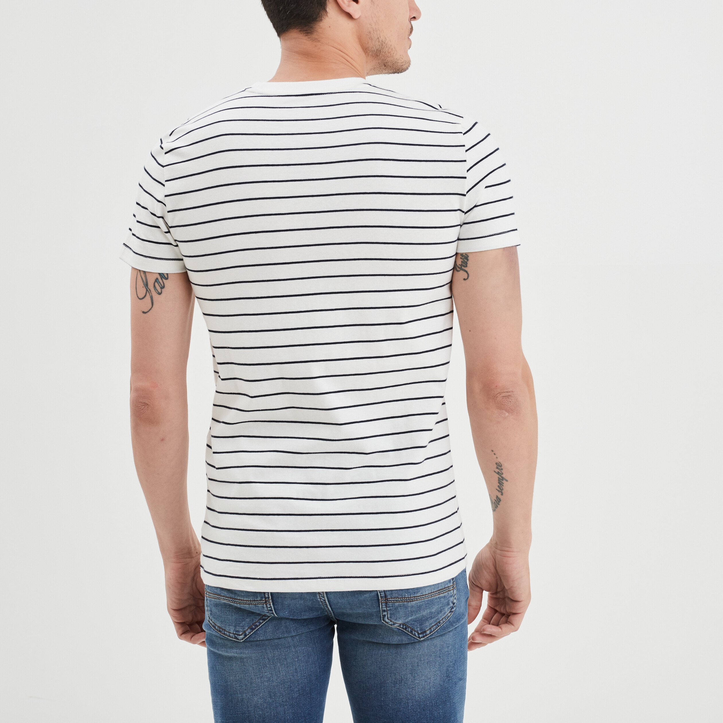 T-shirt col rond manches courtes Creeks ecru homme | La Halle
