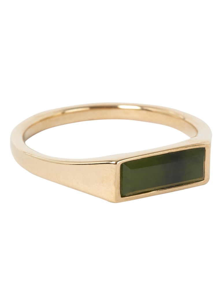Miansai Thin Lennox Jasper ring gold plated