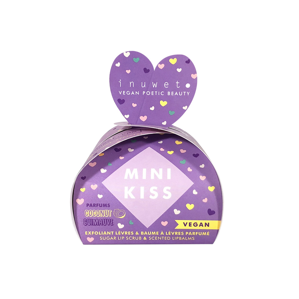 Inuwet Coffret mini kiss violet Baumes à lèvres et gommage visage