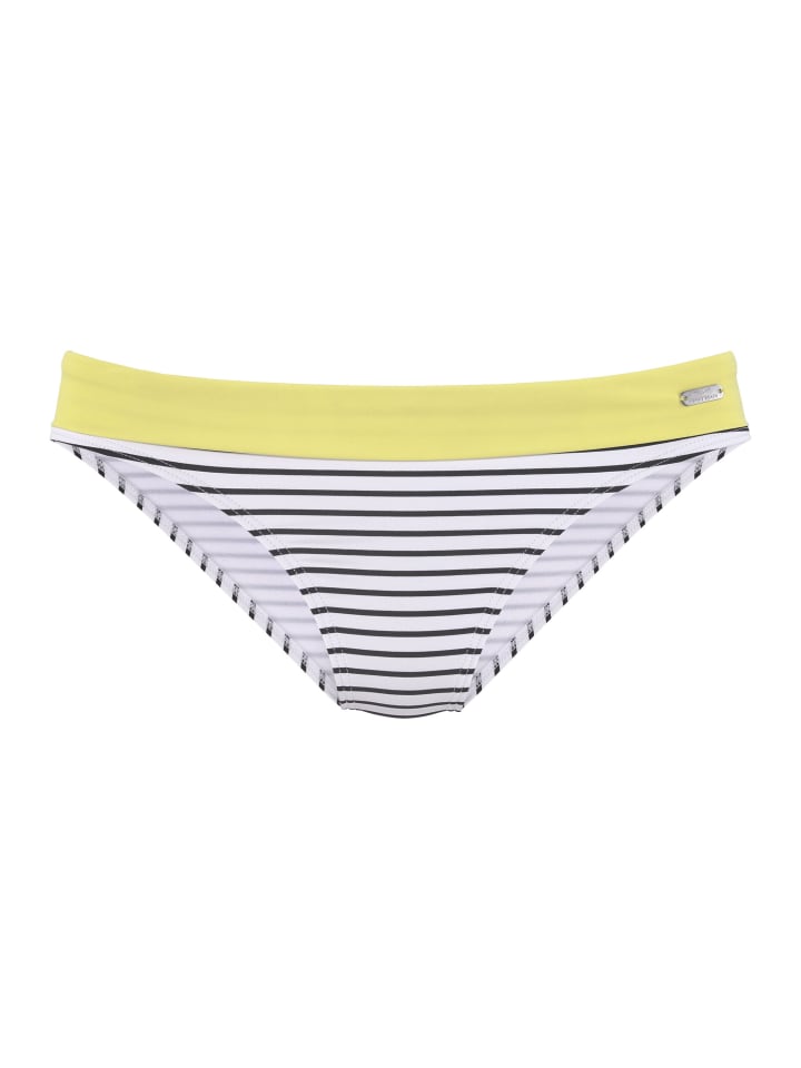 Venice Beach Bikini-Hose in schwarz-weiß-limette günstig kaufen