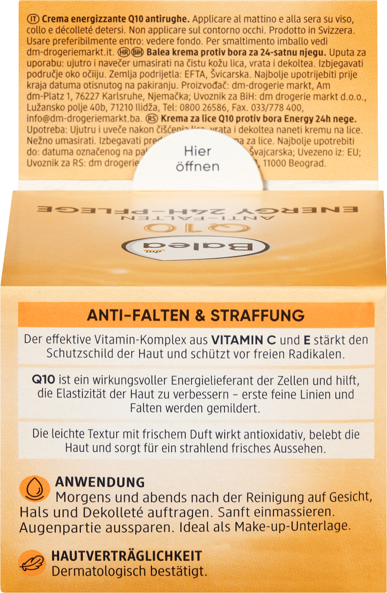 Gesichtscreme Q10 Anti-Falten Energy 24H-Pflege, 50 ml