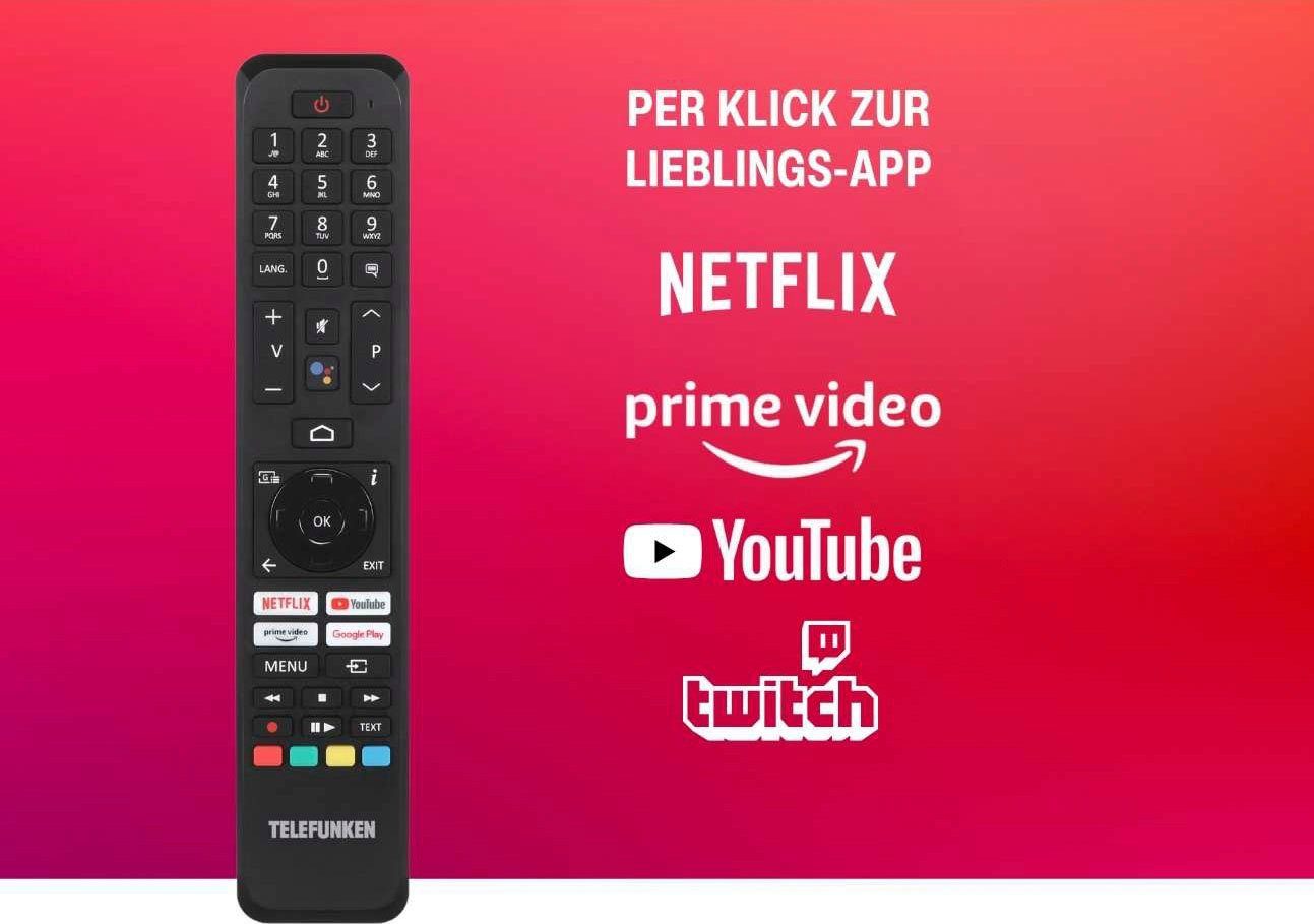 Telefunken D65V950M2CWH LED-Fernseher (164 cm/65 Zoll, 4K Ultra HD, Smart-TV, Dolby Atmos,USB-Recording,Google Assistent,Android-TV)