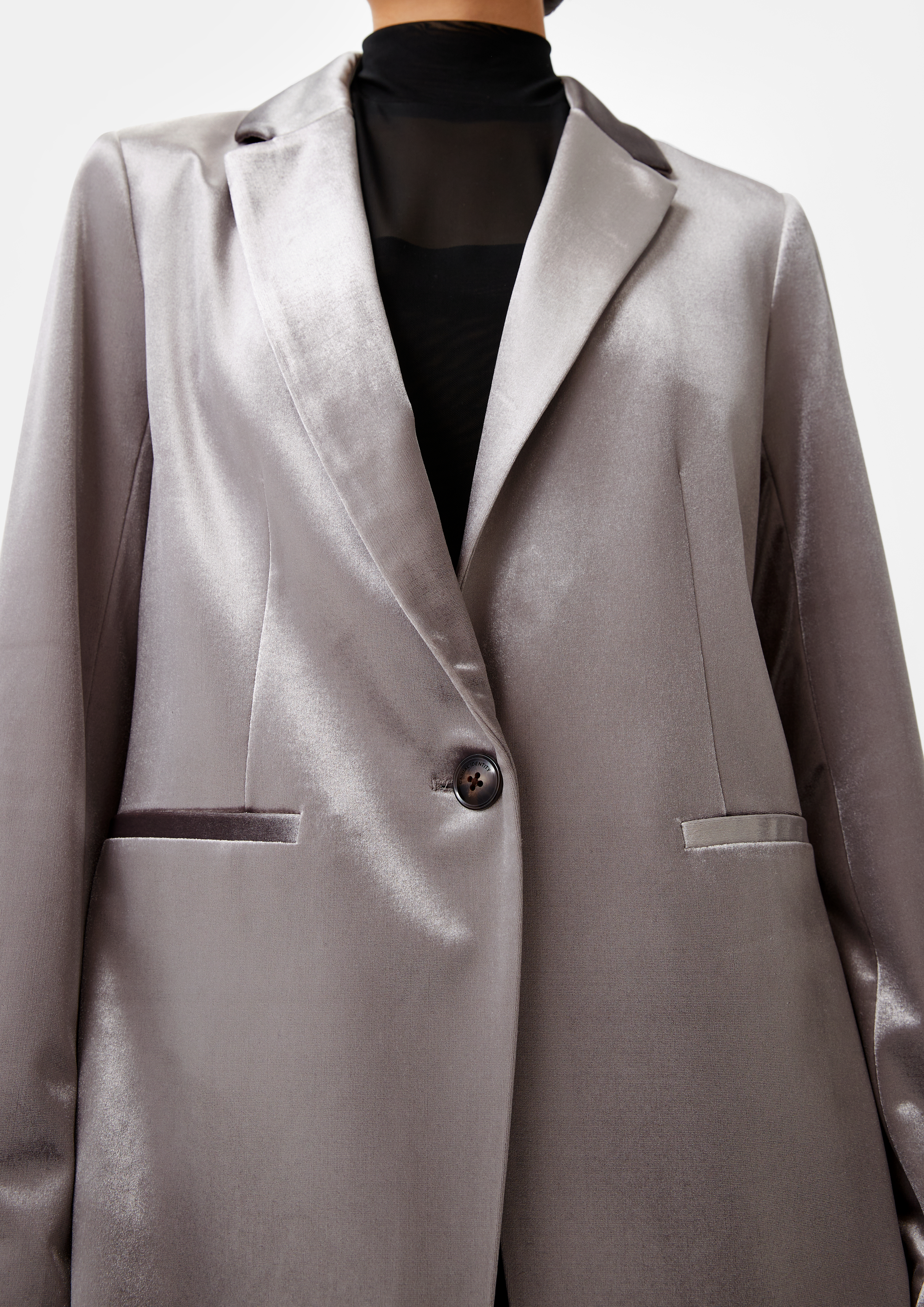 Blazer aus Samt - silber