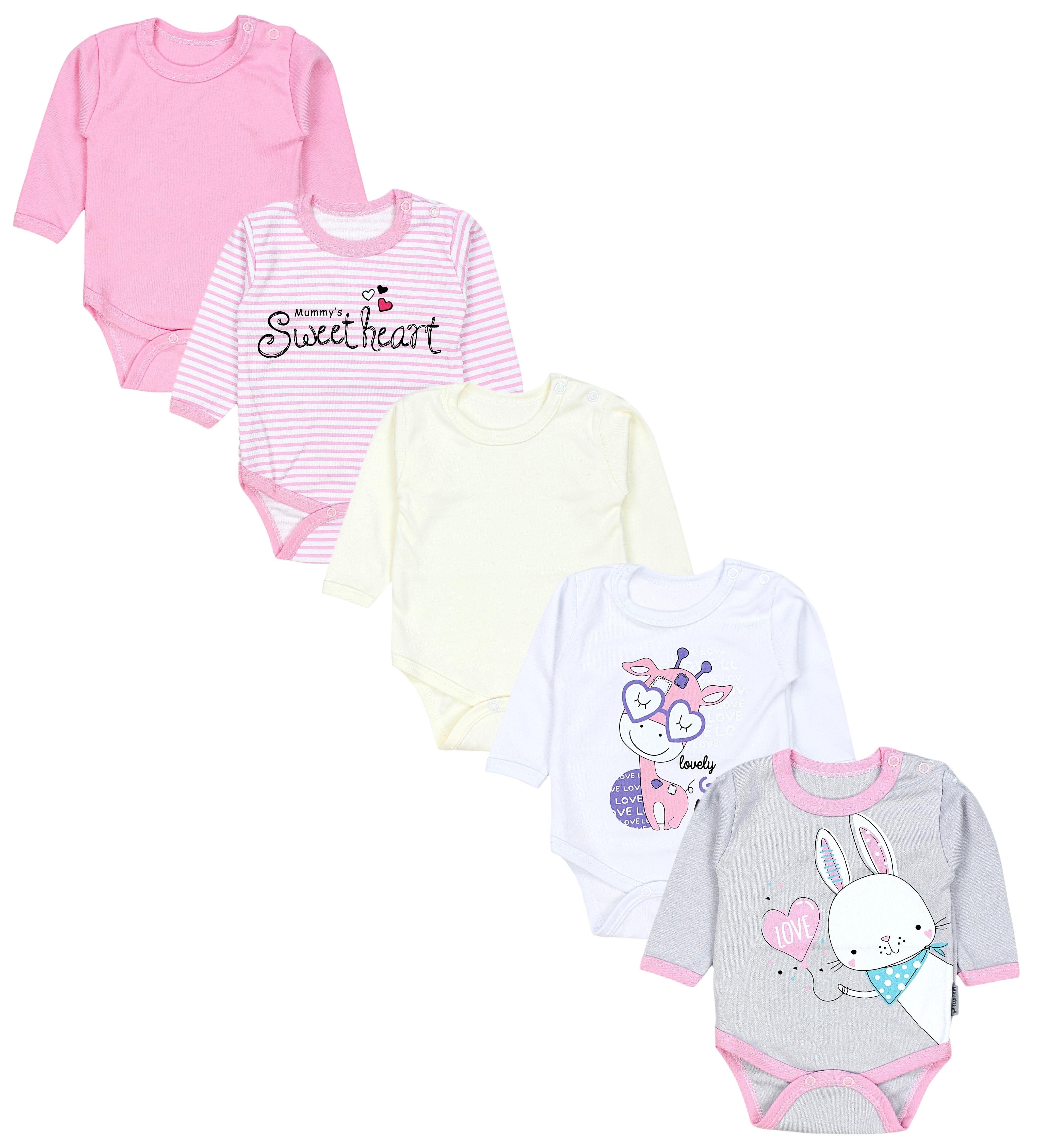 TupTam Langarmbody TupTam Mädchen Baby Body Langarm Unifarben 5er Pack