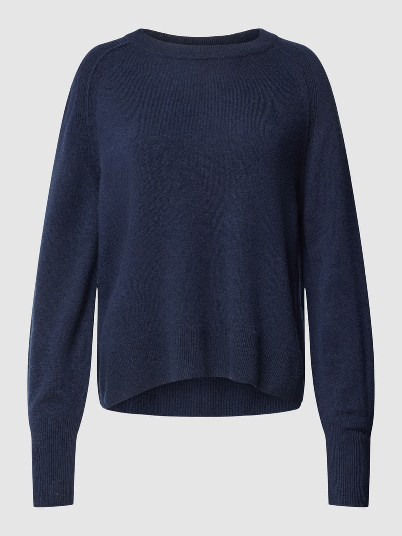 Strickpullover aus Kaschmir mit Rundhalsausschnitt in marineblau