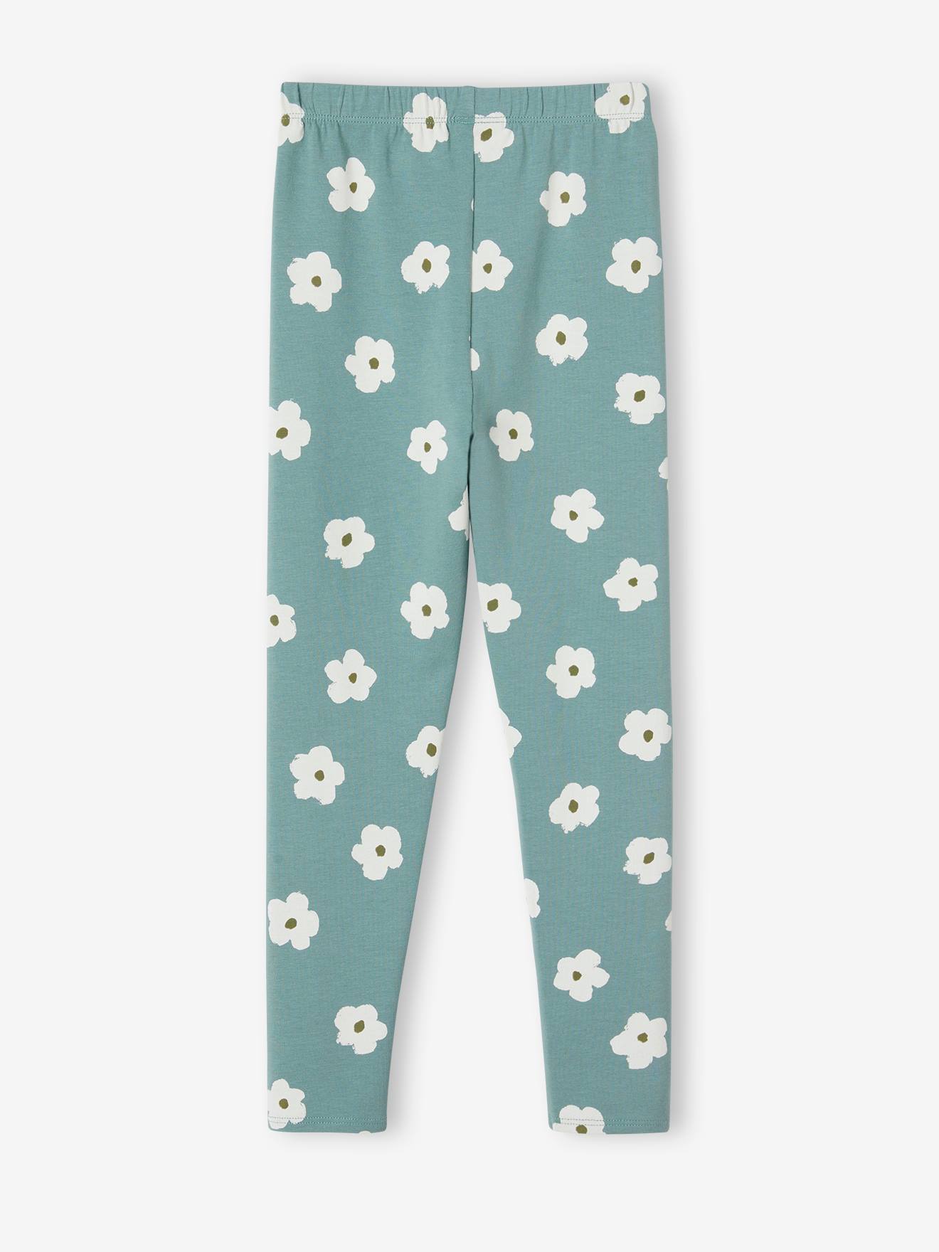 Vertbaudet Mädchen Leggings - wollweiß mehrfarbig geblümt