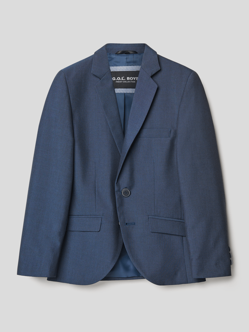 Slim Fit 2-Knopf-Sako mit Viskose-Anteil in blau