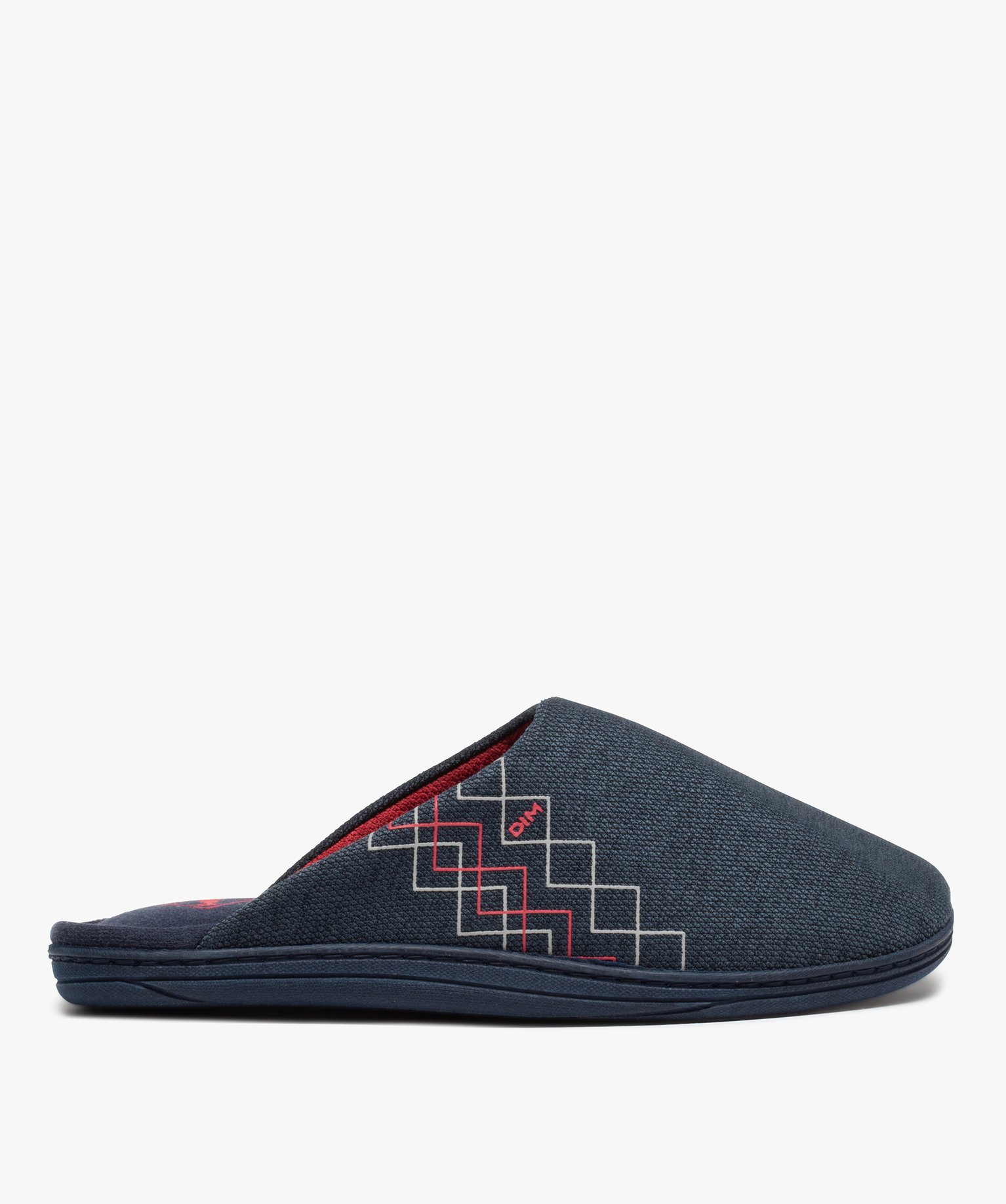 Chaussons homme mules à motifs graphiques - Dim marine | GEMO
