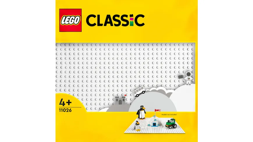 LEGO Classic 11026 Weiße Bauplatte, Grundplatte für LEGO Sets, 32x32