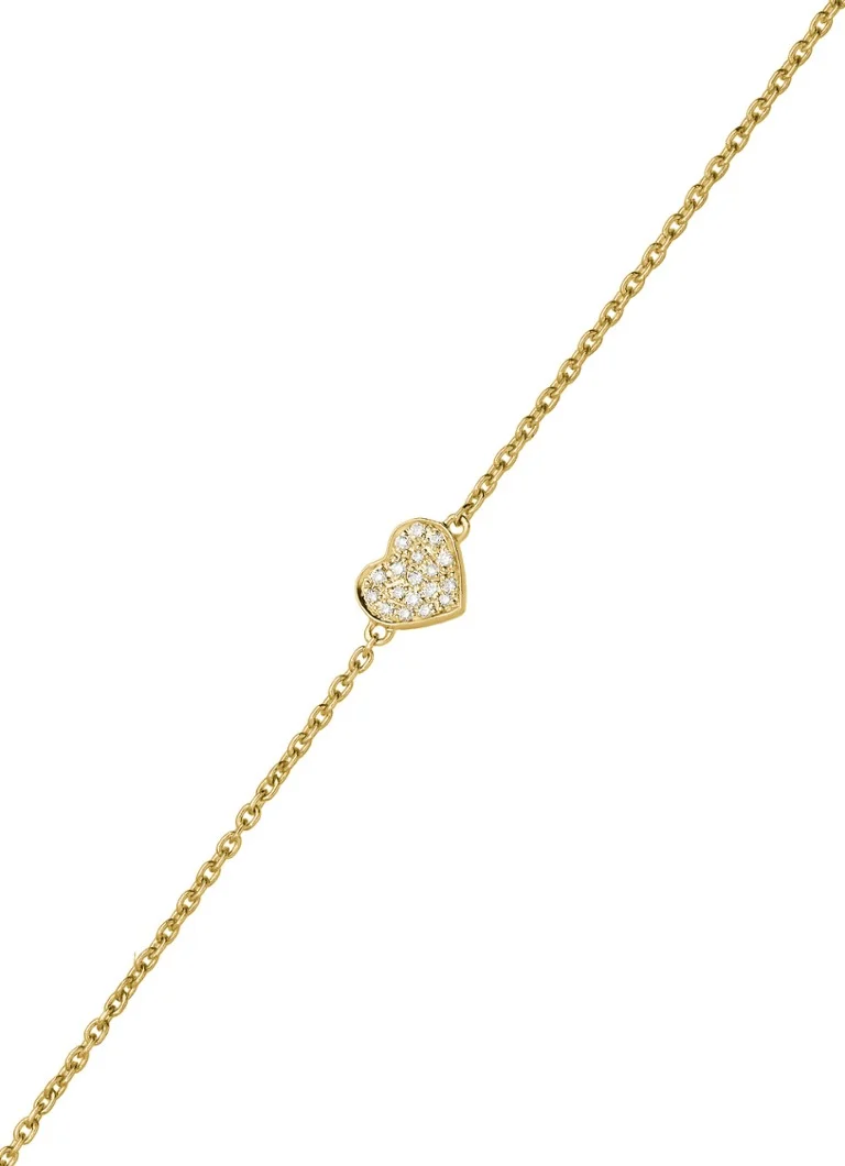 Culet Jewellery - sydänrannekoru 18 karaatin keltakultaa timanteilla