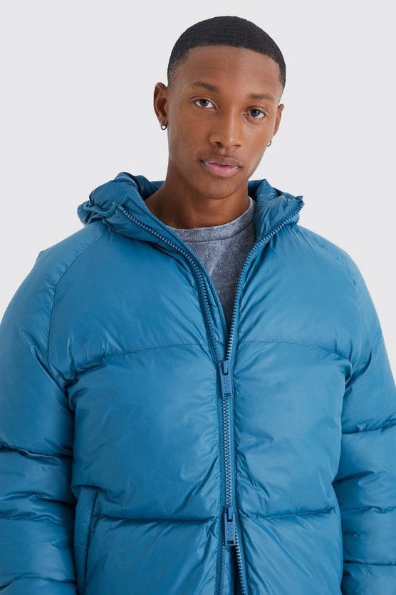Gesteppte Nylon-Steppjacke mit Kapuze