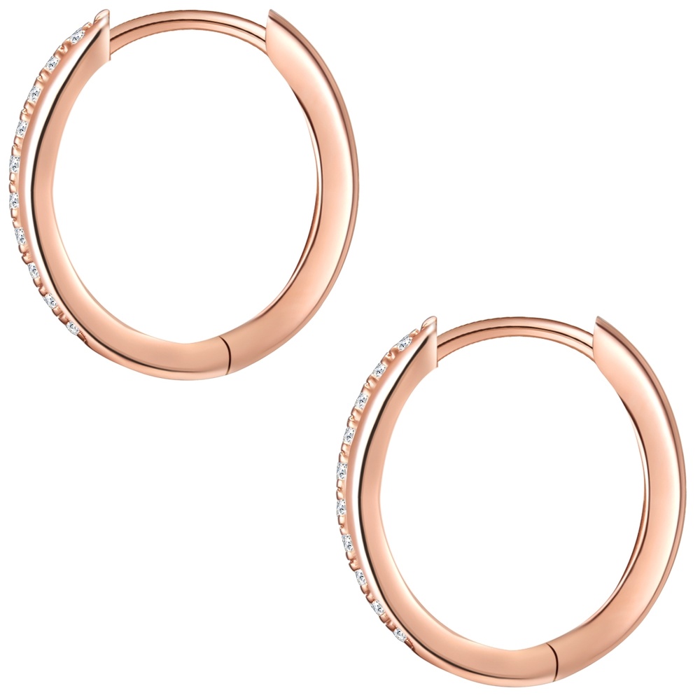 Glanzstücke München Créoles en argent Argent sterling Oxyde de zirconium (CZ) en Or rose Boucles d'oreilles
