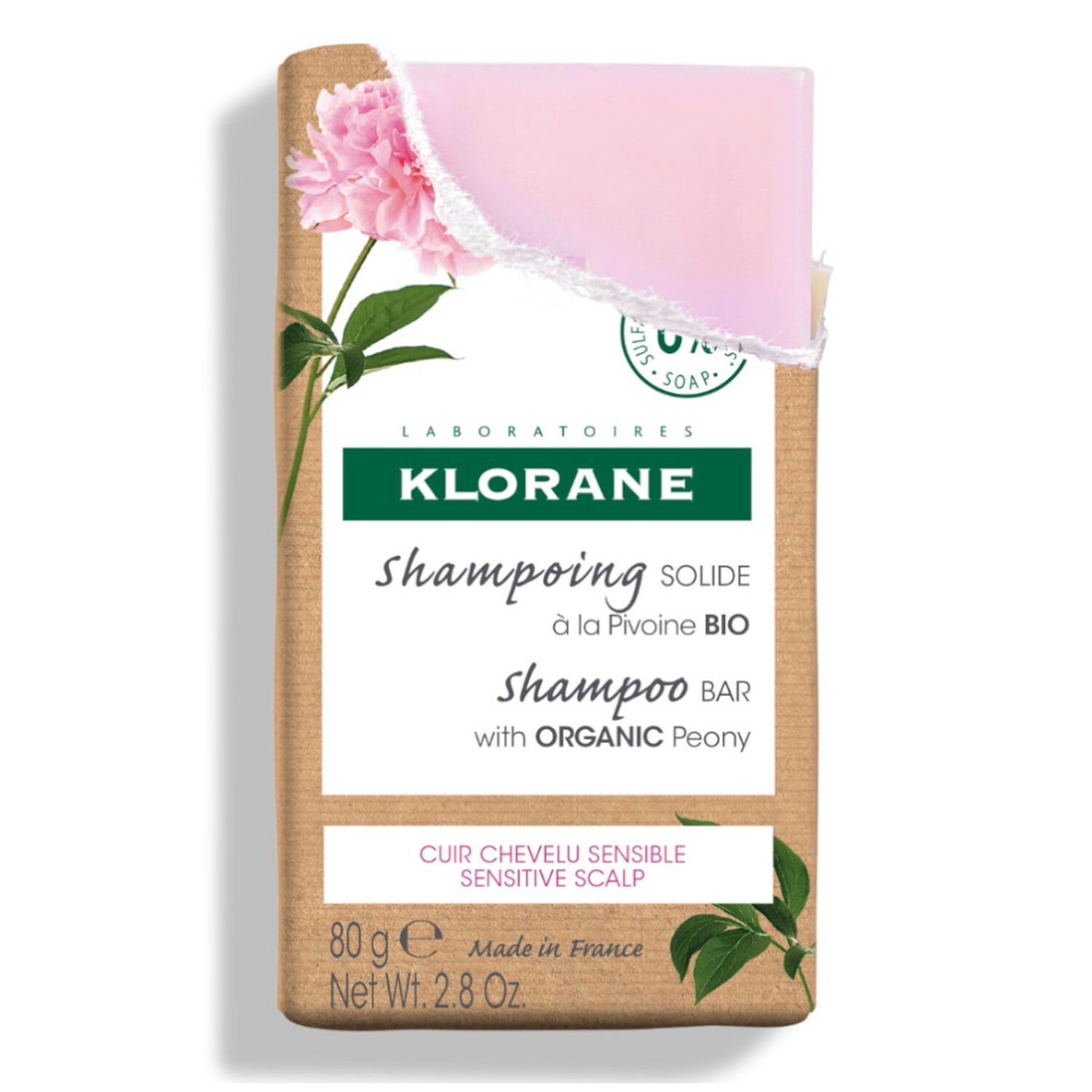 Klorane Shampoing Solide Pivoine 80g