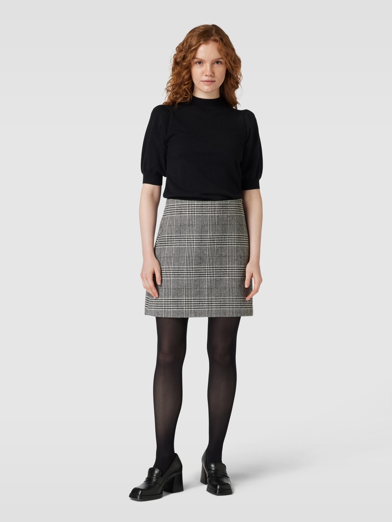Minirock mit Hahnentrittmuster Modell 'Romela' in schwarz