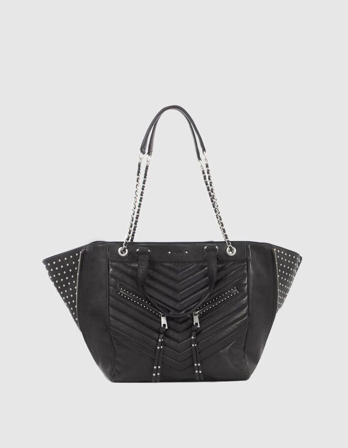 Sac cabas LE 1440 Rock noir cuir clouté Femme