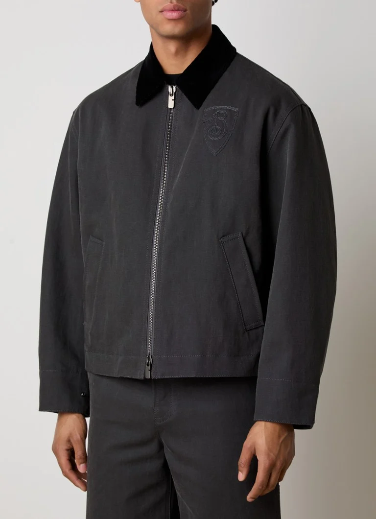 Burberry Denim jacket with logo embroidery and side pockets