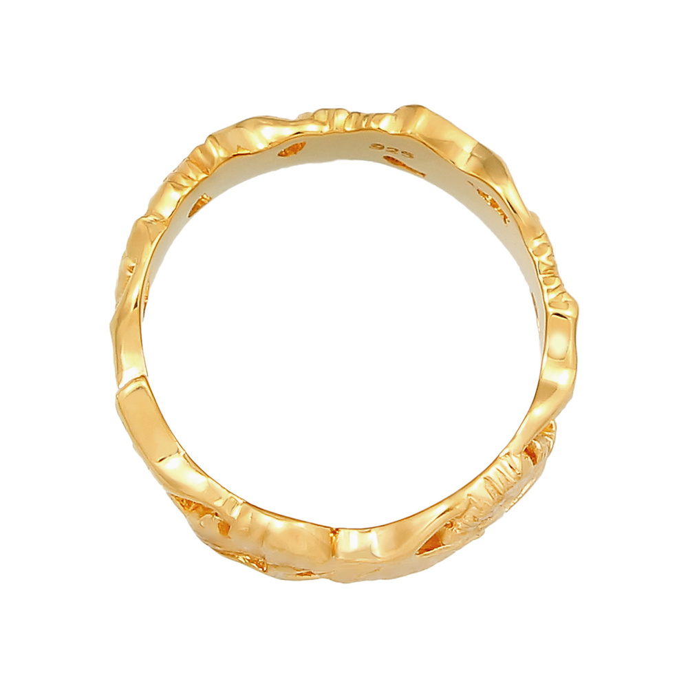 Elli Elli Bague Femmes Bande Ginkgo Feuille Tropicale Tendance Été en Argent Sterling  Bague