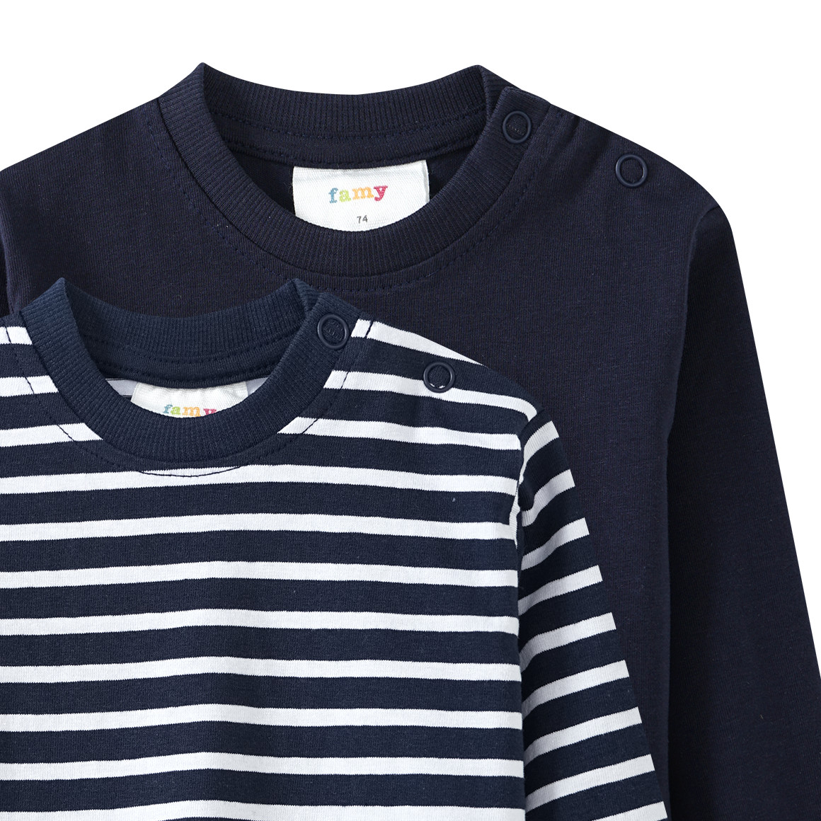 2 Baby Langarmshirts im Basic-Look