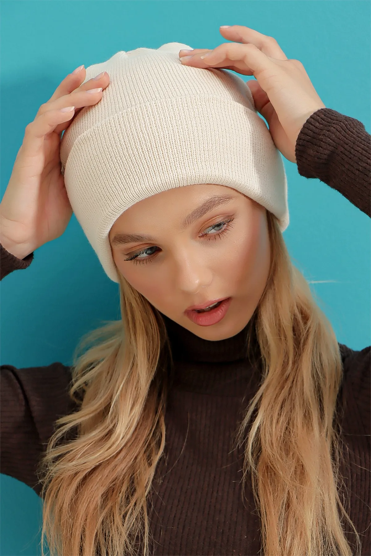 Trend Alaçatı Stili  Mütze - Beige - Unifarben