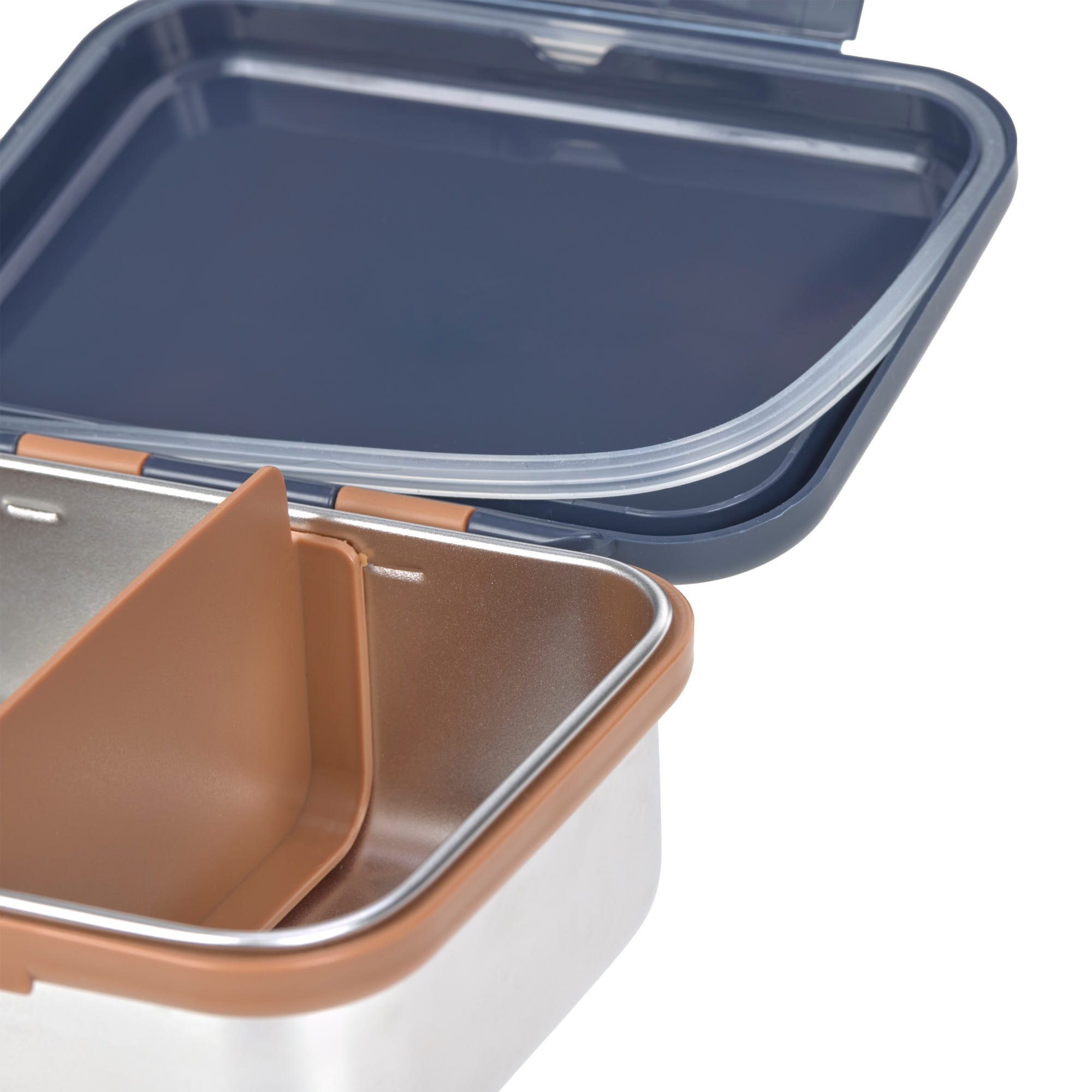 Brotdose Kinder - Edelstahl Lunchbox, Little Gang Smile Blau