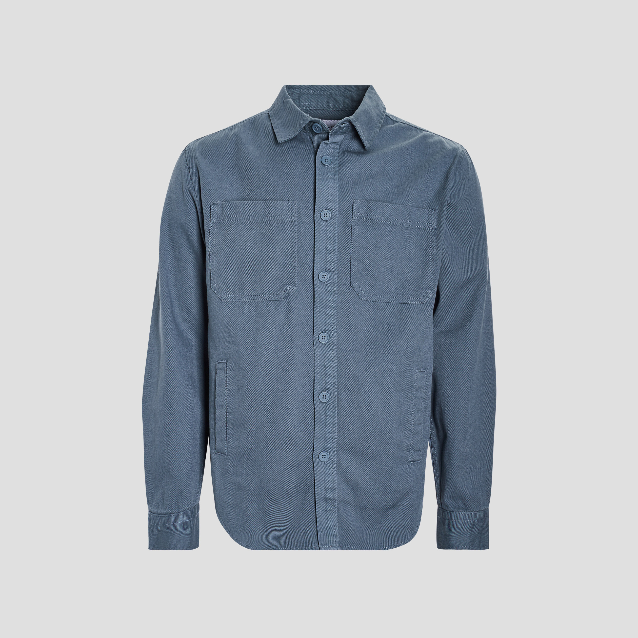 Chemise avec deux poches plaquées bleu gris homme | La Halle