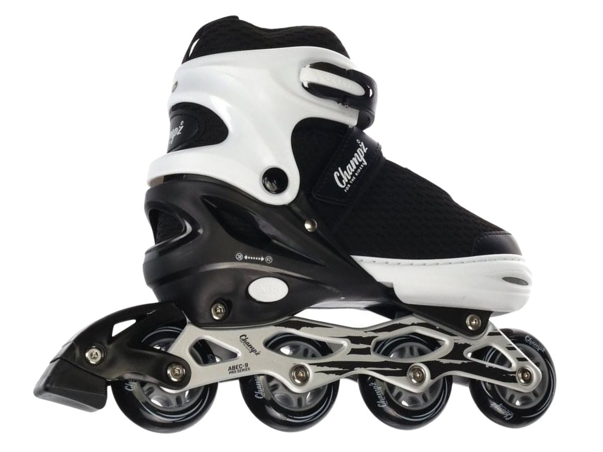 Champz Schwarz ABEC9 Semi-Softboot verstellbar Inline-Skates