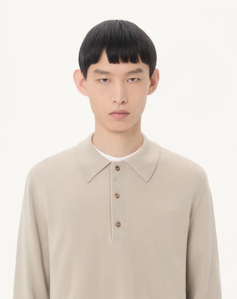 Valentino poloshirt i uld med V-logo