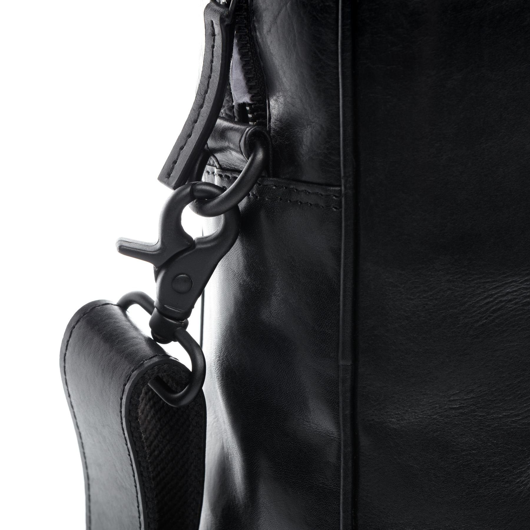 FEYNSINN Laptoptasche Leder Businesstasche Unisex FINN, Laptoptasche 15,4 Zoll, Aktentasche Echtleder Damen Herren schwarz