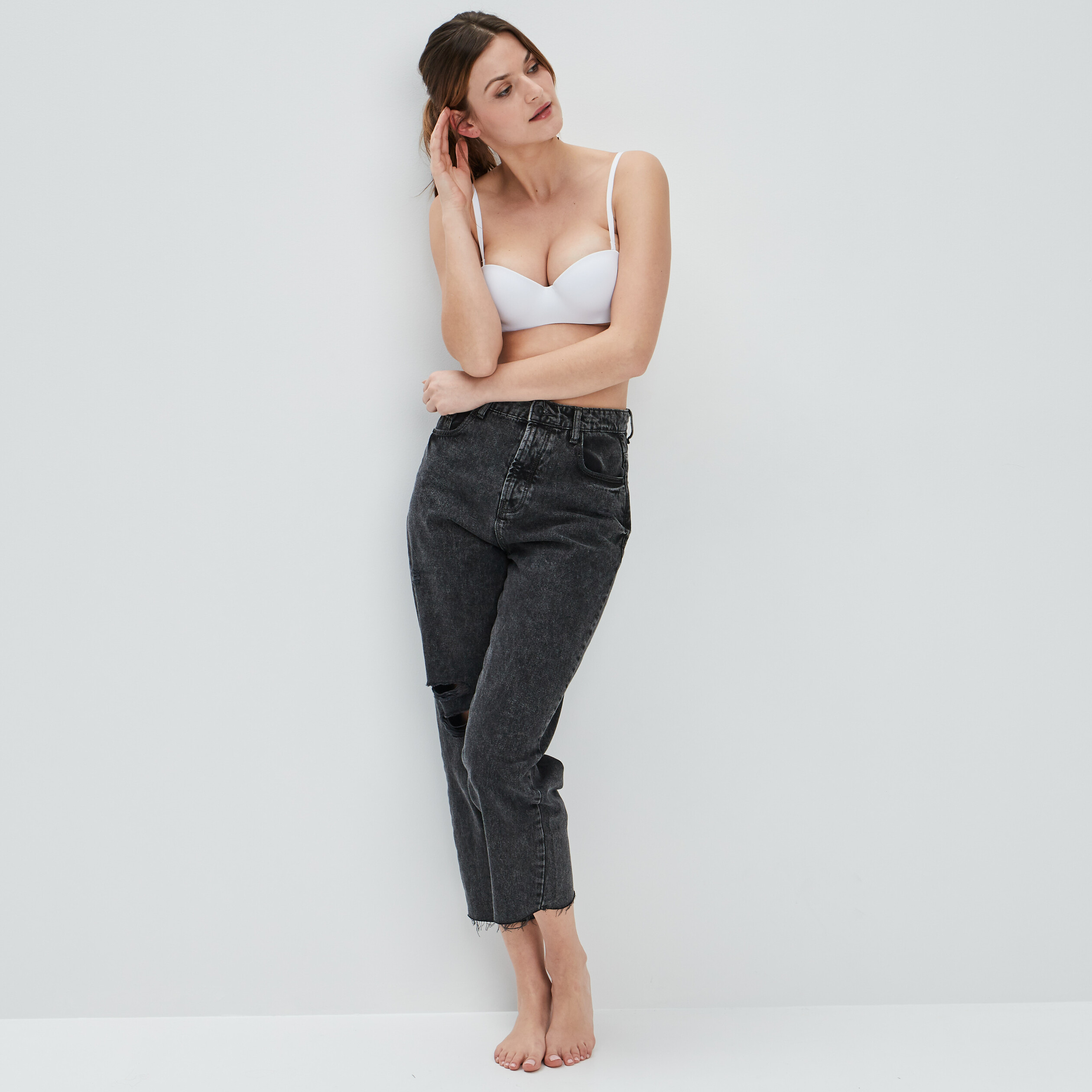 Soutien-gorge balconnet microfibre blanc femme | La Halle