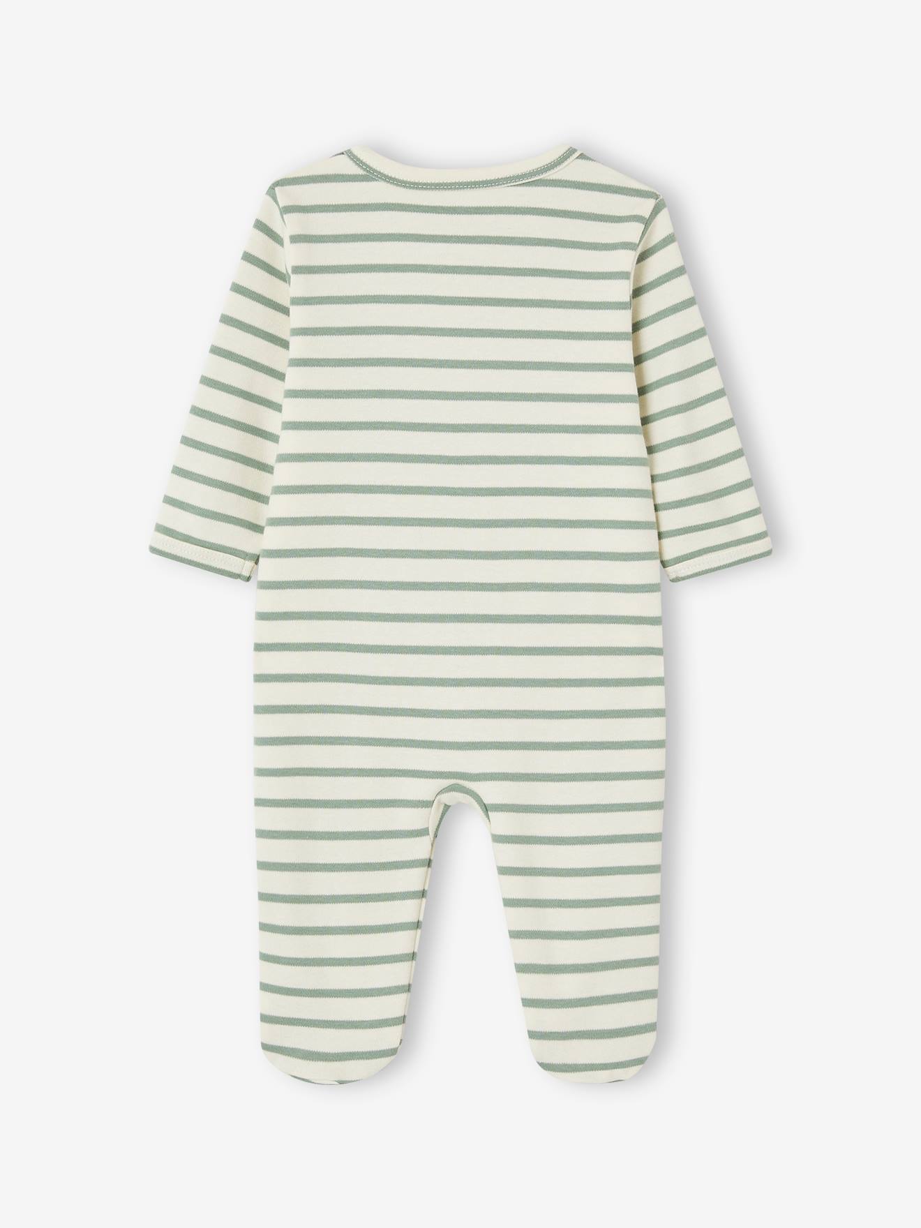 Vertbaudet 2er-Pack Baby Jersey-Strampler - salbeigrün