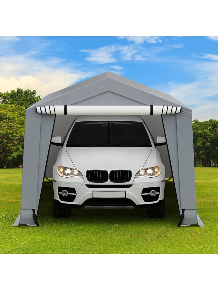 COSTWAY Garagenzelt Carport 490x290x245cm in Grau günstig kaufen onesize