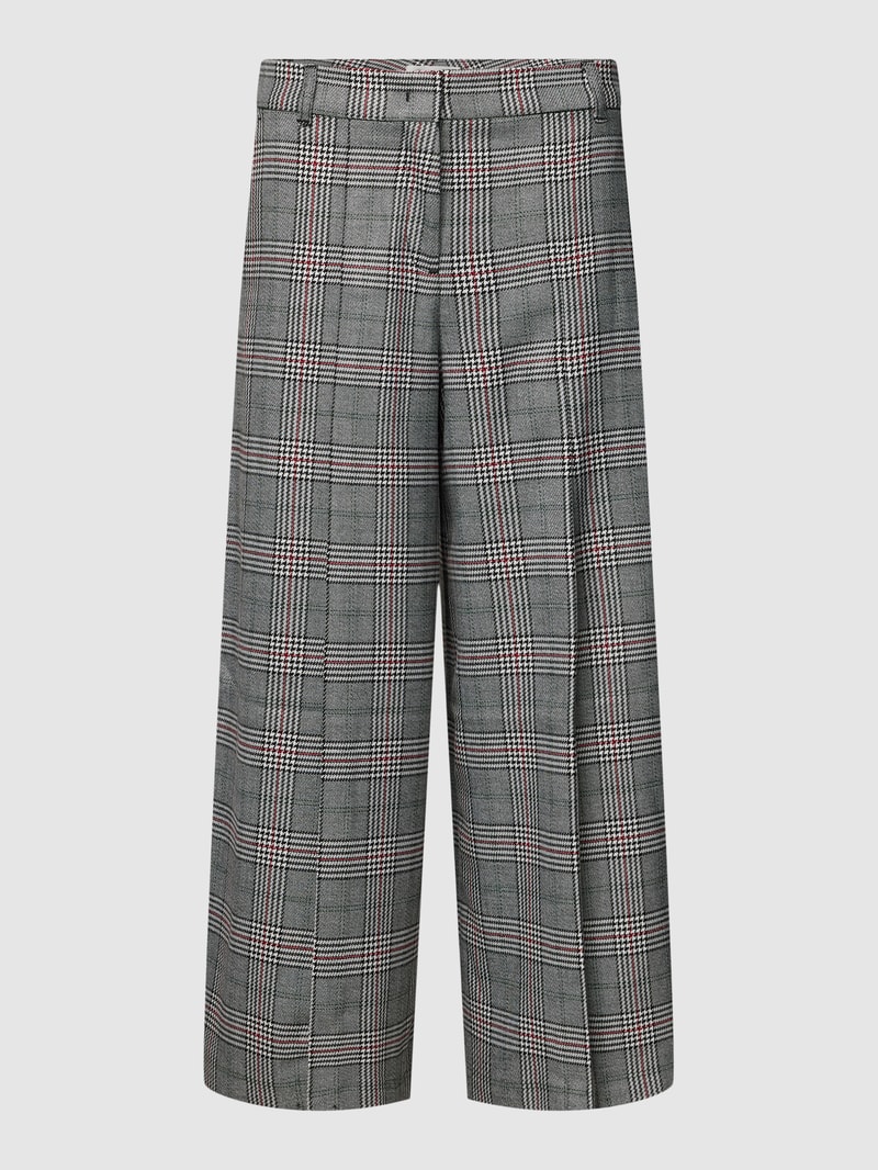 Stoffhose mit Karomuster in schwarz