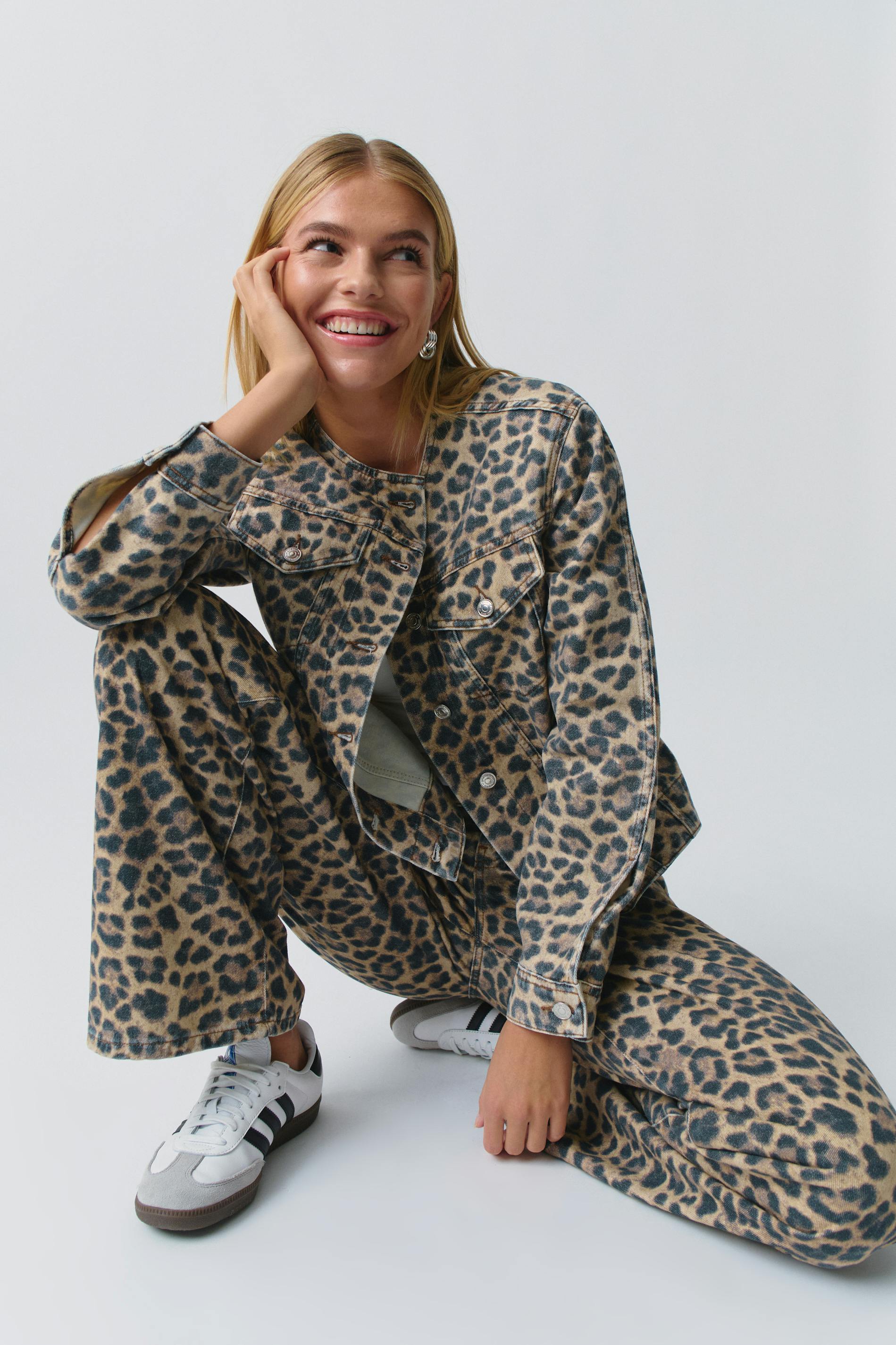 Leopard denim jacket
