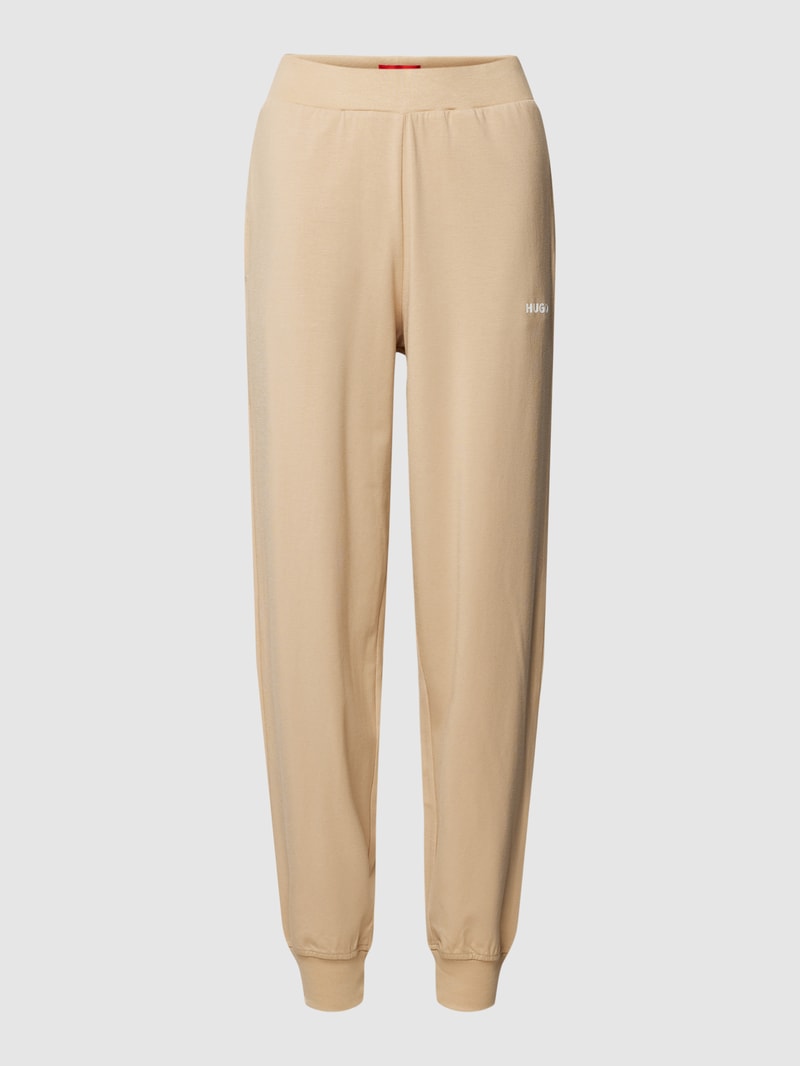 Sweatpants mit Label-Stitching in beige