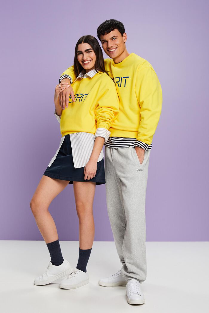Unisex Logo-Sweatshirt aus Baumwollfleece