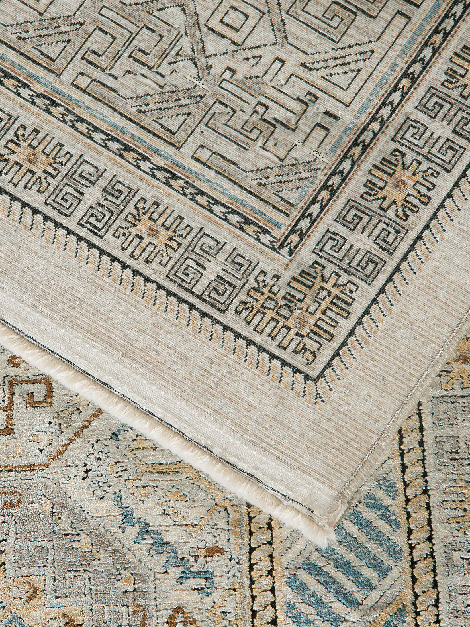 Kayseri Vintage-Teppich, Blau/Gold