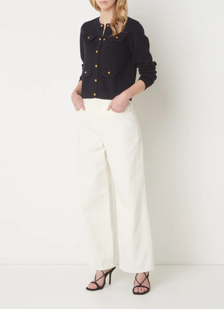 Cardigan Phase Eight Libby, tricotat fin, cu nasturi decorativi.